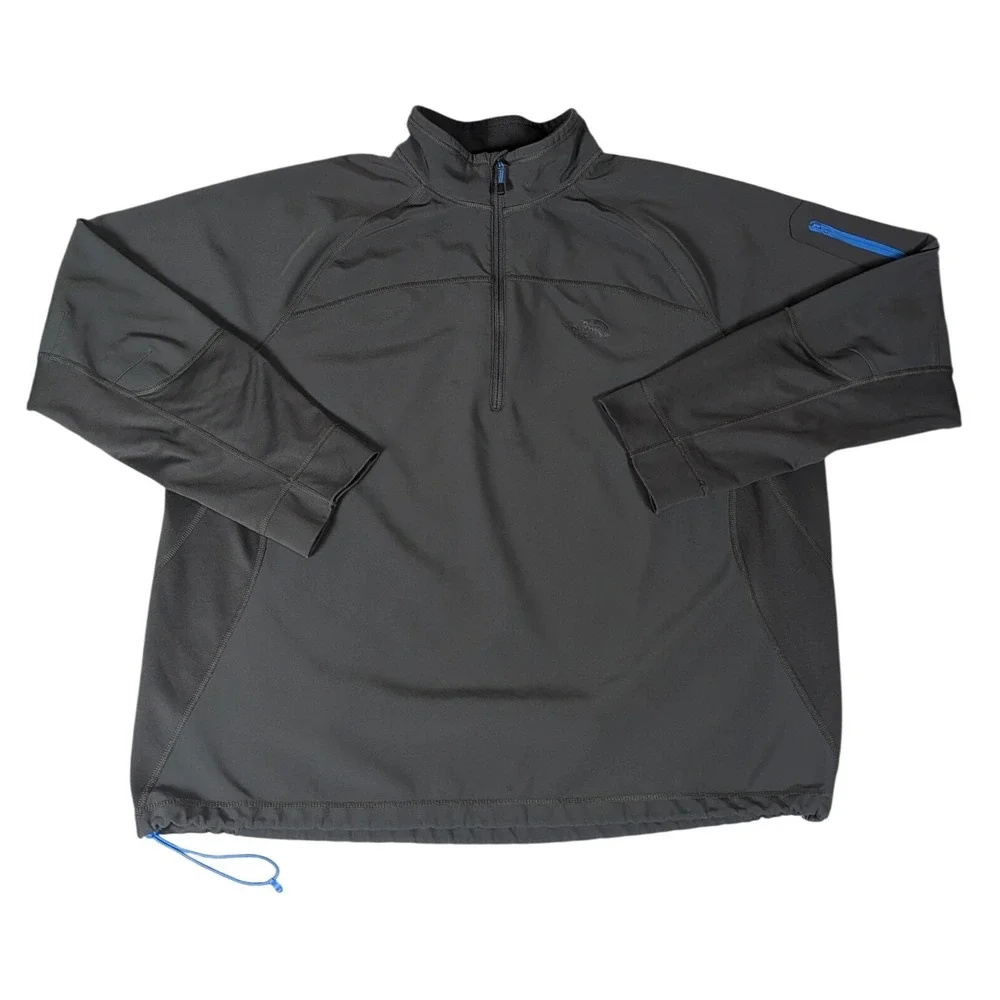 The North Face Mens Apex Bionic 1/4 Zip Pullover Charcoal Gray Softshell XXL